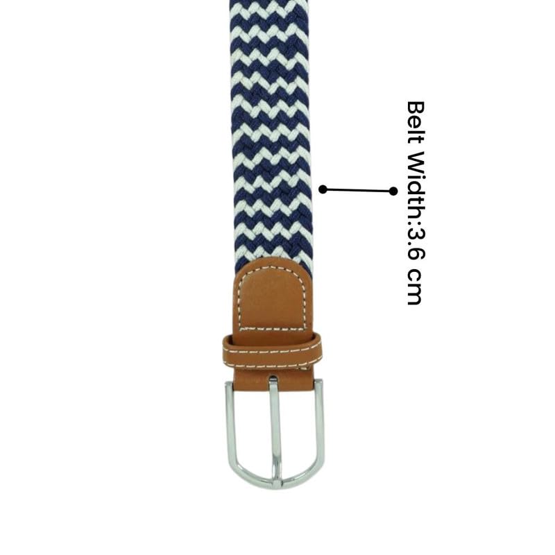 Image of The Tie Hub Unisex Stretchable Woven Fabric Belt | Adjustable, Hole-Free Design | Fits Up to 40 Inches Waist