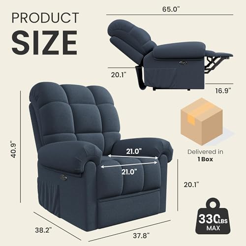 Sillón reclinable eléctrico con masaje y calor miniatura 2
