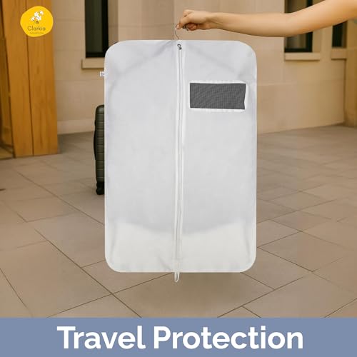 Image of Cotton Suit & Coat Cover for Men with Zipper - Dustproof, Breathable Garment Bag for Suit, Blazer & Jacket Storage - Wardrobe Organizer, Foldable, Durable Fabric (3)