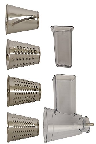 Moulinex Éminceur Râpeur Accessoire Masterchef Gourmet Officiel Kit Râpé Tranché Compatible avec Tous les Robots Pâtissier Masterchef XF6320B1, Blanc, Acier...