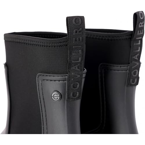 Covalliero - Gummistiefeletten – Regenstiefeletten für Stall & Alltag – Gummistiefel Damen halbhoch – Pull-On Regenschuhe – wasserdichte Rain Boots in Schwarz – Verschiedene Größen (EU 37)