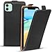 Produktbild Conie Flip Cover Hülle für iPhone 11, PU Ledertasche in Schwarz klappbare Handyhülle innen weich gefüttert, iPhone 11 Hülle Schwarz