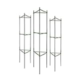 GROWNEER 3 Packs Tomato Cages, Up to 51 Inches Plant Cages Assembled Tomato Garden Cages Stakes Vegetable Support Trellis, with 9Pcs Clips and 328 Feet Twist Tie, for Vertical Climbing Plants