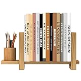 YUELGUANG Verstellbares Desktop-Bücherregal Tischregale, Holz Regal ständer Aufbewahrungsorganisator, Retro Mini-Bücherregal Schreibtisch-Organizer Zeitschriften-Dateien Briefhalterung Gestell (Gelb)