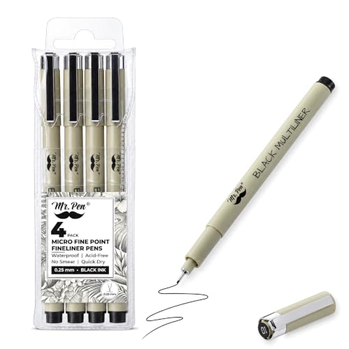 Mr. Pen- 0.25mm Micro Fine Point Pens, 4 Pack...