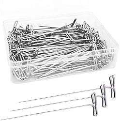 200Pcs T Pins, 2 inch Sewing Pins, Stainless Steel Wig Pin for Wigs, T-pins for Foam Head, Long Straight Pin for Sewing, Craft, Quilting and Blocking Knitting, Office, Decoration by Sunenlyst