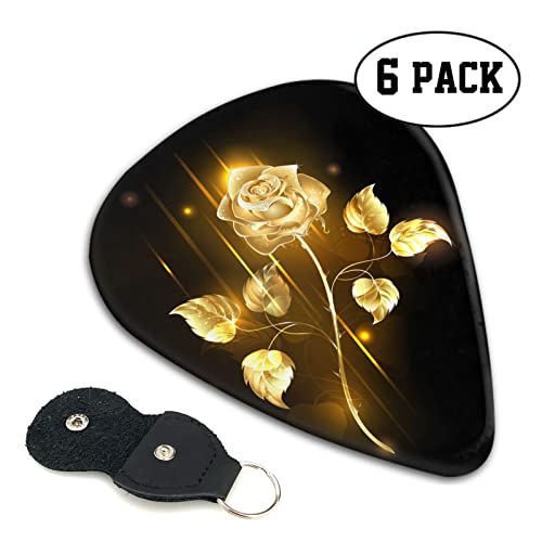 Gold Rose Lot de 6 médiators pour guitare acoustique, guitare électrique, basse, ukulélé – fins, moyens et épais. - Les Beatles, Paul McCartney, John Lennon, RIngo Starr, George Harrison Gold Rose Lot de 6 médiators pour guitare acoustique, guitare électrique, basse, ukulélé – fins, moyens et épais. – Image 3