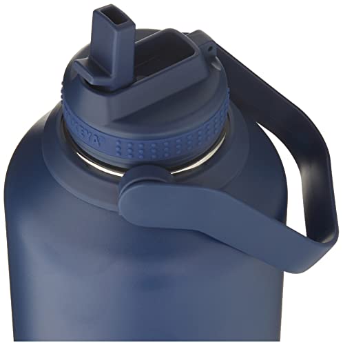 Image of Takeya 64 oz Actives Stainless Steel Water Bottle with Straw Lid - Leakproof, Double-Wall Insulated, Keeps Drinks Cold 24 hrs /Hot 12 hrs, BPA-Free, Powder-Coated, Gym & Travel, Midnight Blue