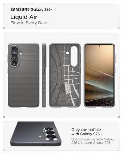 Image of Spigen for Galaxy S26 Plus Case, Liquid Air [No Magnet Ring] [Military-Grade Protection] - Marble Gray
