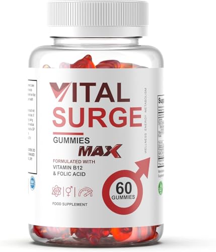 Vital Surge MAX Testo Gummies for Men + Powerful Natural Ingredients - New & Sealed - 60 Gummies/Fitness Hero Supplements