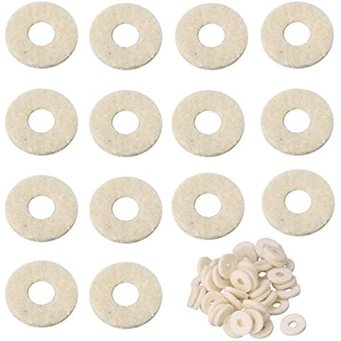 Jiayouy Pcak of 40 Trumpet Valve Felt Washers Cushion Trumpet Top Cap Felt Pads Trumpet Replacement Accessory Cover