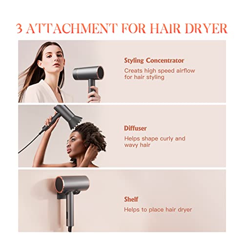 Bestauty Blow Dryer, Ion Hairdryer With Diffuser Low Noise Stylish Appearance, Lightweight Hair Dryer For Home, Salon And Travel (Rose Gold) #TOP3