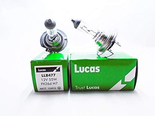 UKB4C 2 x Lucas H7 Headlight Headlamp Bulb 499 477 12V 55W 'E' Marked Dipped Beam (2 Pin)