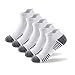Hocerlu Lot de 5 paires Chaussettes Femme Homme de Sport Courtes, Chaussette Basses en Coton socquettes - Respirantes, Anti Ampoules, Taille 37-42 - Blanc et Gris