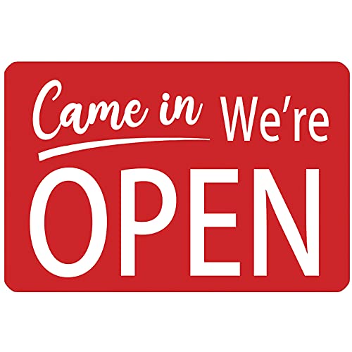 OneMtoss Panneau en métal « We are Open » en aluminium - Décoration murale - Décoration murale - Pour maison, bar, pub, cave, garage, motel, café, magasin commercial - 45,7 x 30,5 cm
