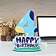 Blauer Hund 4. Geburtstag Schild Tischdekoration für Tisch, Holz Happy Birthday Zahlenständer Schild für Jungen Mädchen Kinder Freistehende Partydekoration
