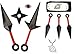 YIDAOGUANG Ninja Cosplay Accessori - Giocattoli di plastica - Ninja Kunai 1 fascia, 1 stella dardo, 3 kuna, 2 big kuna, 1 foglia villaggio, 1 anello, accessori costume cosplay, ninja