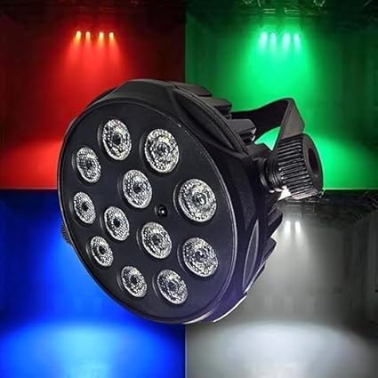 Image of LED Stage PAR Light | Multi-Color RGB DJ Disco Light for Party, Concert, Wedding & Event Lighting | DJ Light | Disco Light | Party Light | (12LED-DJLIGHT)
