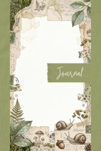 Vintage Forest Finds Junk Journal Pages - 6x9 Aesthetic Stationery Paper - 100 Decorative Writing Sheets with Woodland Moss, Morning Dew Drops, Forest ... and Shabby Chic Snail Ephemera Textures image 2