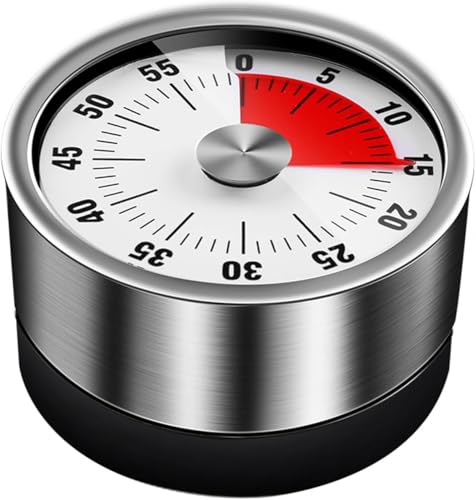Image of Kitchen Timers for Cooking, Magnetic 60 Minute Mechanical Wind Up Timer Manual with Loud Alarm and Stainless Steel Body for Chef Home Baking Cooking Oven Salon