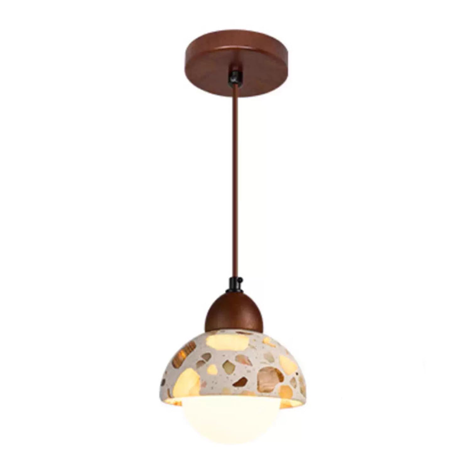 MTNROO Natural Stone Pendant Lights Vintage Marble Hanging Lamp for Bedroom Wabi-sabi Style Industrial Ceiling Light Chandelier Mid Century E27 Base Lighting Fixture for Indoor Restaurants Teahouse