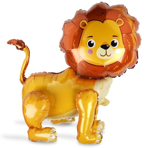 Löwen Folienballons Set 6-teilig - Goldene Tierballons Für 1. Geburtstag