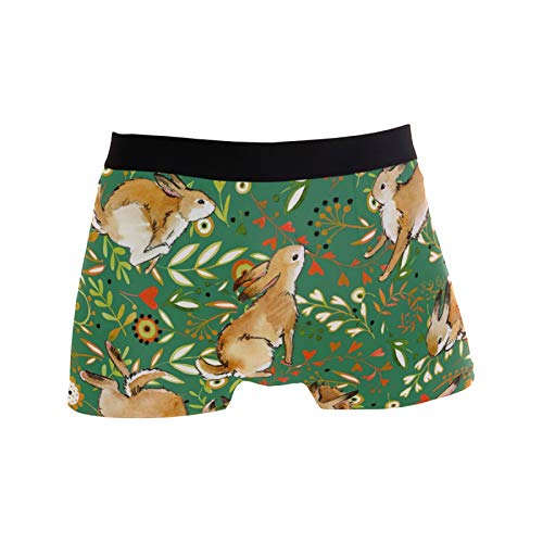 Linomo Herren Boxershorts Süß Hase Kaninchen Unterhosen Männer Herren Unterwäsche für Männer