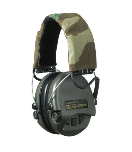 MSA Sordin Supreme Pro X | Casque Antibruit Tir Sportif | Protection Auditive avec Bandeau en Couleur Camouflage et Oreillettes Vert de Moussee | DIN en 352-1,...