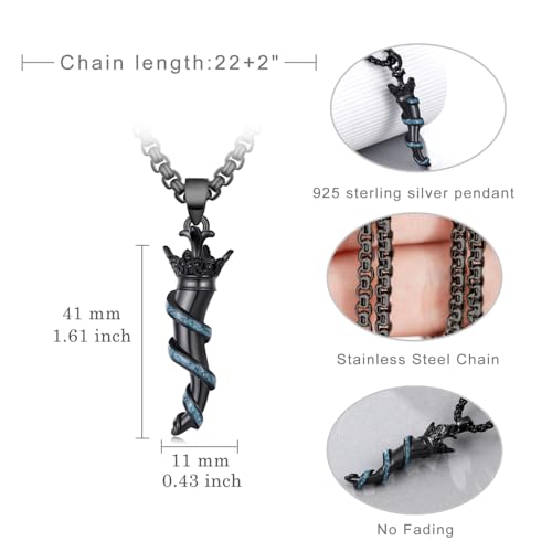 Italian Horn Necklace S925 Sterling Silver Cornicello Pendant Necklace Protection Amulet Jewelry Gifts for Men Women4