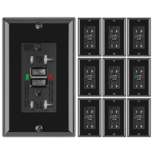 Sortie GFCI 20A inviolable noire POWAWINI extérieur et intérieur