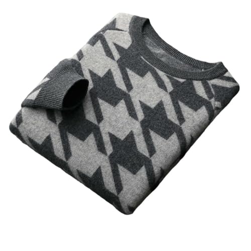 Suéter de cuello redondo de jacquard grueso texturizado con diseño color block