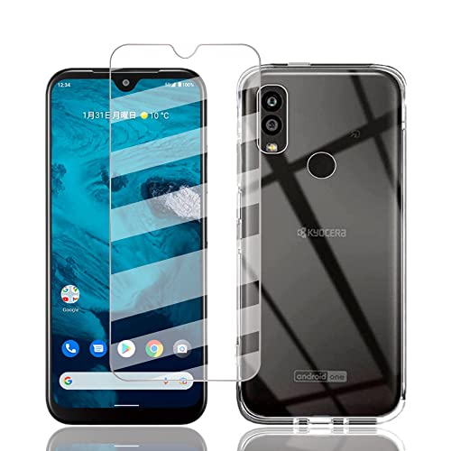 【1+1セット】Android One S9 用の ガラスフィルム+ケース カバー TPU 【日本旭硝子製】DIGNO SANGA edition KC-304 強化ガラス 保護フィルム 硬度9H 耐指紋 自動吸着 視力を保護 貼付簡単 Android One S9 用の ケース 透明 TPU素材を使用し耐衝撃 シリコン 薄型 軽量 傷防止 Android One S9 対応