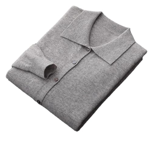 Men's Wool Cardigan Sweater Long Sleeve Lapel Sweater Loose Solid Color Top