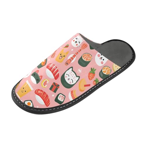 senya Cat Sushi Fuzzy Slippers Soft Home Bedroom Slippers for Women Men House Shoes