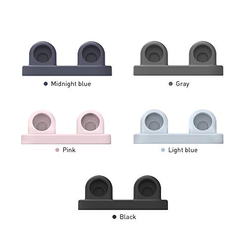 Delidigi Dual iwatch Charger Stand Holder Compatible with Apple Watch Ultra 2, Ultra, SE, Series 10 9 8 7 6 5 4 3 2 1 (49/46/45/44/42/41/40/38mm) Silicone Double Watch Charging Stand - Image 8