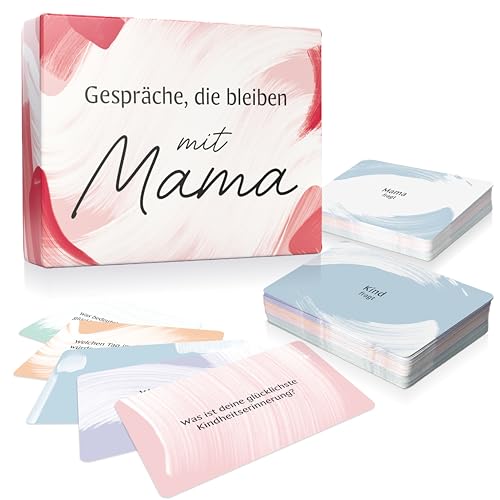 Inovida Gespräche mit Mama als Kartenspiel für Familienbindung – 100 Fragen über Gefühle, Erinnerungen und Träume – Mama Erzähl doch Mal – Mutter Geschenk Geburtstag, Muttertag, Weihnachten