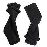 2 Paar Rutschfeste Sportsocken Yoga Socken Rutschfeste Socken Stoppersocken Yoga-Socken mit offenen Zehen Sneaker Sportsocken Anti-Rutsch-Socken Sportsocken für Sport Ballett Yoga Pilates (Schwarz)