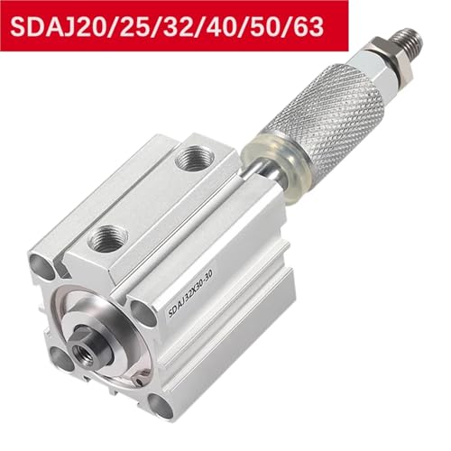 Vérin pneumatique compact bore 63mm course réglable 30-20 double effet