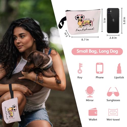 Bolso Tote de Canvas con Cierre Dachshund para Mujer miniatura 2