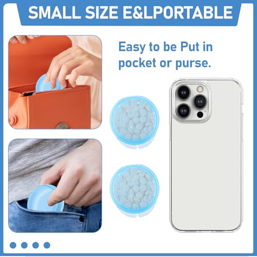 Image of 4 Pcs Mini Pill Organizer Small Pill Box Cute Portable Pill Case for Pocket Purse Travel Storage Containers Earplug Case Medicine Dispenser Vitamin Holder (4 Blue)