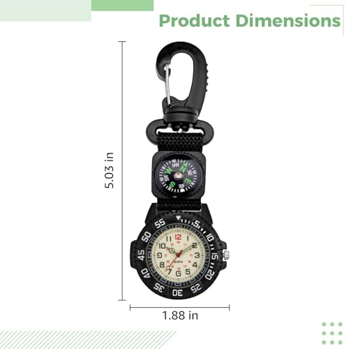 Reloj de bolsillo para camping con mosquetón resistente para escalada 4