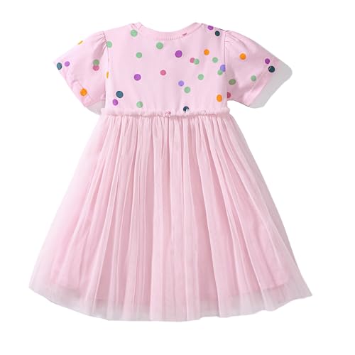 Toddler Girls Princess Dress Cotton Embroidery Short Sleeve Applique with Lace Tulle Party Holiday Dress Kids 2T 7Y2