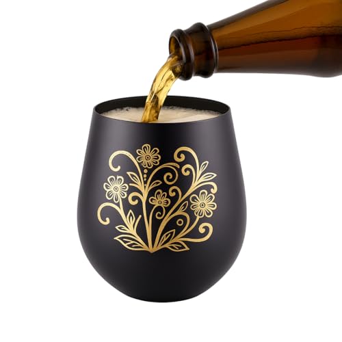 Bibykivn Vaso De Cerveza De Acero Inoxidable 500 ML -Taza Redonda Con Recubrimiento De Titanio, Ideal Para Cerveza, Agua Y Bebidas - Apto Para Bar, Restaurante Y Congelador