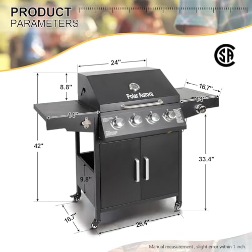 Polar Aurora HW16 Propane Gas Grill 4 Burners thumb #2