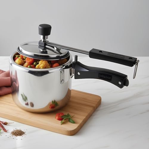Image of Everyday Stainless Steel Pressure Cooker 3L & Heavy Thickness Cutlery Set of 20 Combo | Mirror Finish Inner Lid Cooker | 4 Dinner Forks, 4 Salad Forks, 4 Knives, 4 Dinner Spoons, 4 Tea Spoons | Gas &