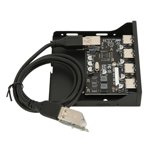 PCIE to USB Front Panel, 4 Ports 5Gbps PCIE USB Adapter Self Powered Module Support Hot Swap 3.5 Inch USB3.0 Front Panel for