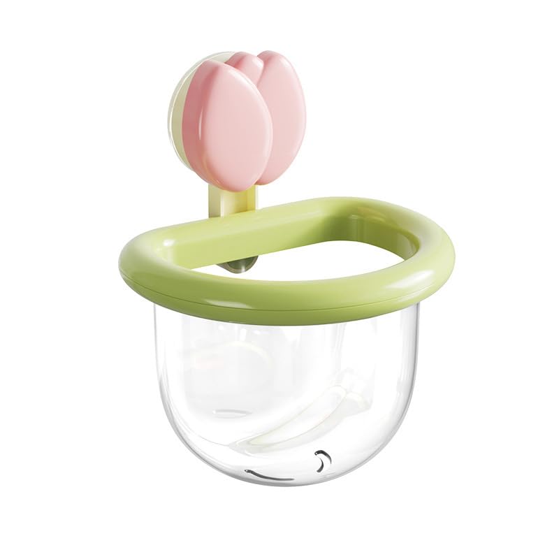 Suction Storage Tulip Box Face Towel with Bottom Water Outlet Removable Waterproof and Durable for Bathroom Handwashing Shower