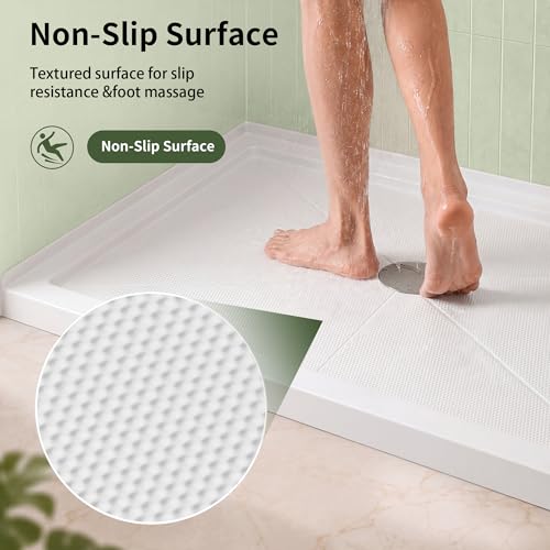 Image of DeerValley 54 inchL x 32 inchW Center Drain Shower Base in White