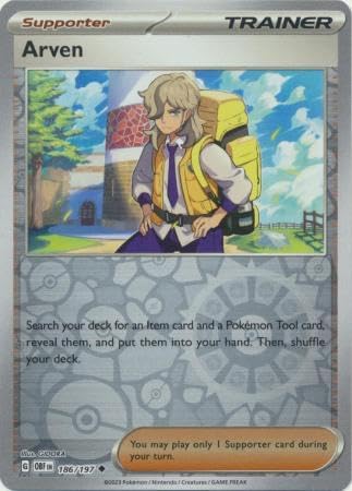 Pokemon - Arven 186/197 – Obsidian Flames – Reverse Foil – Single Card