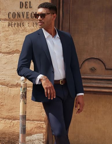 PJ PAUL JONES Men's Casual Sport Coats One Button Slim Fit Blazer Lightweight Notched Lapel Solid Suit Jacket2